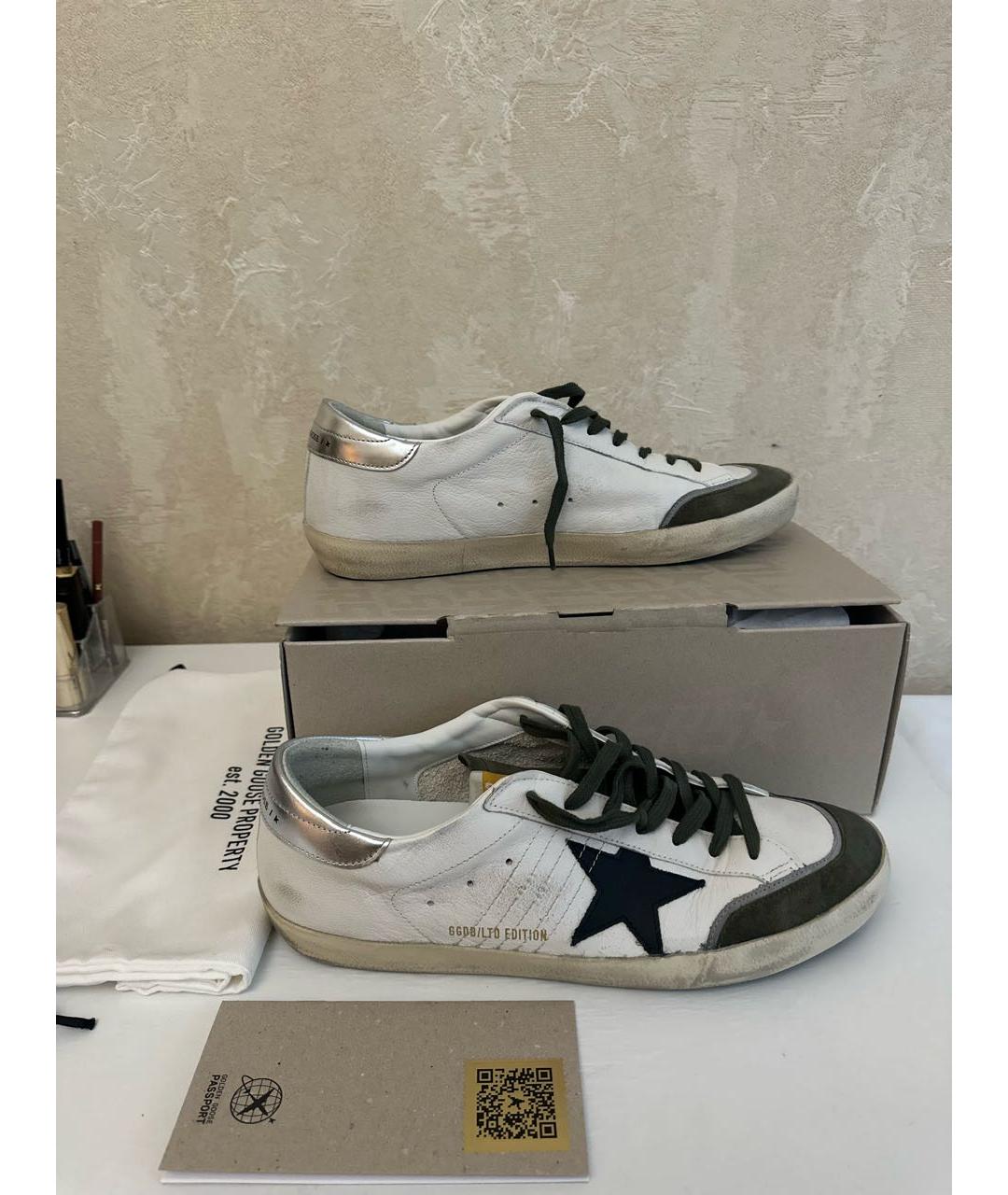 GOLDEN GOOSE DELUXE BRAND Бежевые кожаные низкие кроссовки / кеды, фото 7