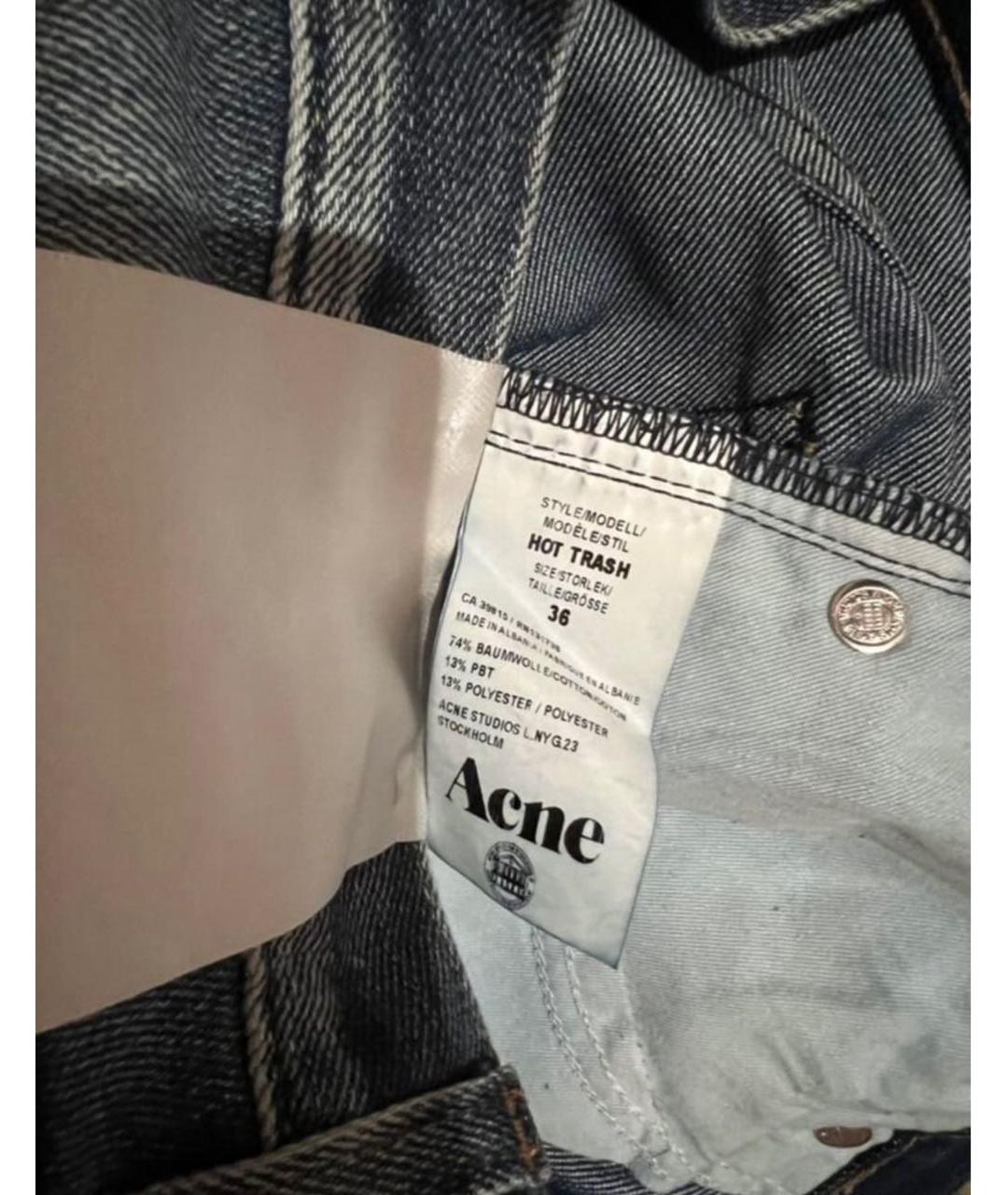 ACNE STUDIOS Синие хлопковые прямые джинсы, фото 7