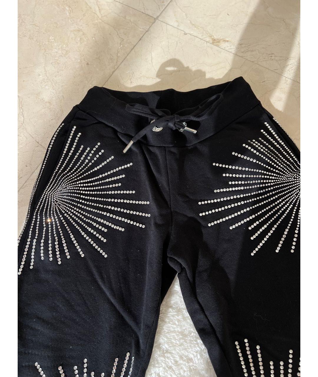 PHILIPP PLEIN Черные хлопковые спортивные брюки и шорты, фото 2