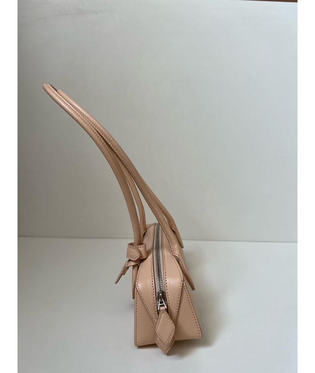 ALAIA Бежевая кожаная сумка с короткими ручками, фото 2