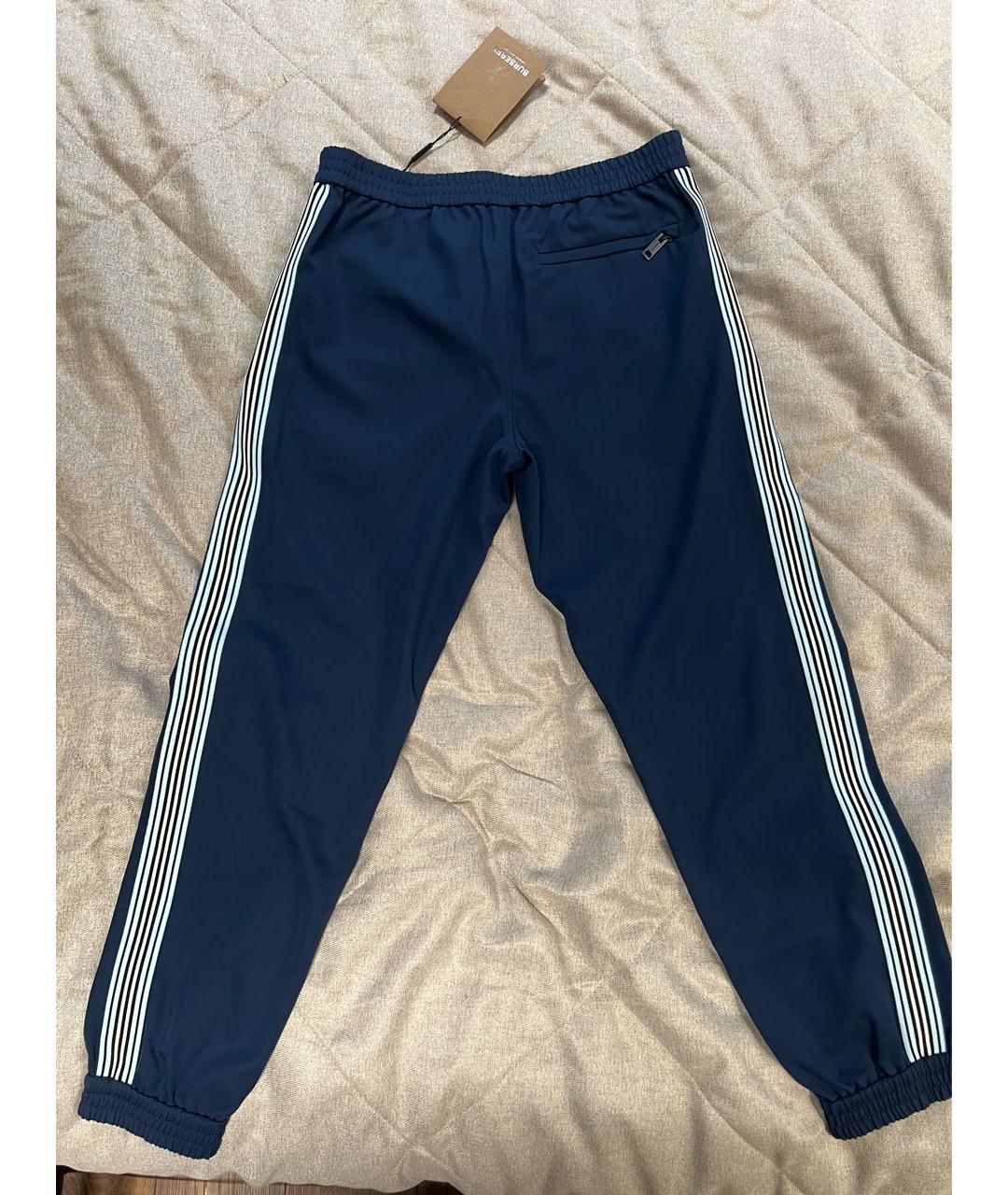 BURBERRY Темно-синие повседневные брюки, фото 2