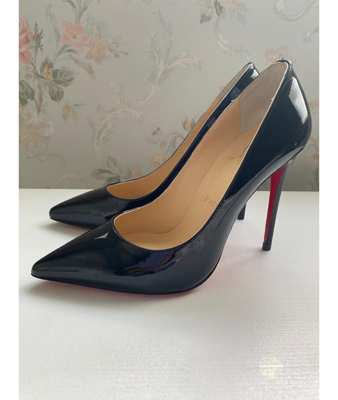 CHRISTIAN LOUBOUTIN Черные кожаные туфли, фото 3