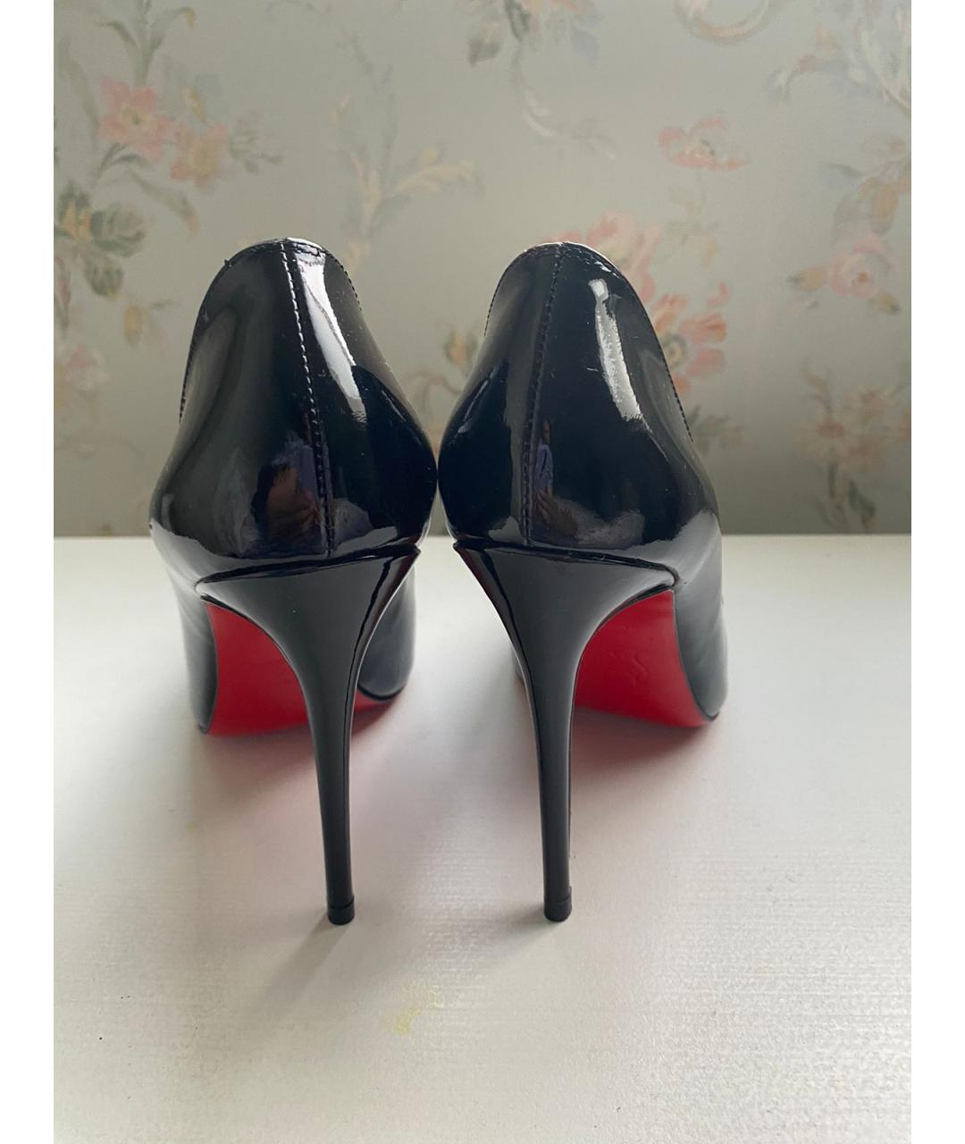 CHRISTIAN LOUBOUTIN Черные кожаные туфли, фото 4