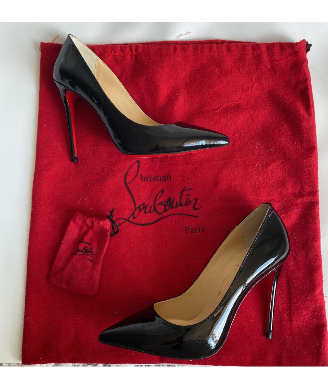 CHRISTIAN LOUBOUTIN Черные кожаные туфли, фото 7