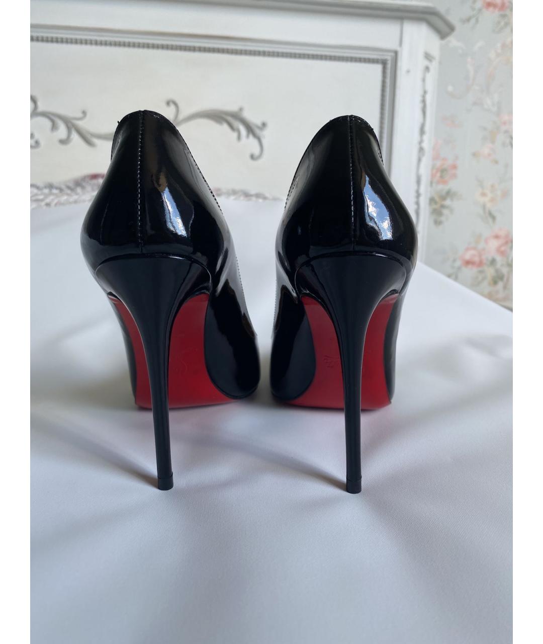 CHRISTIAN LOUBOUTIN Черные кожаные туфли, фото 6