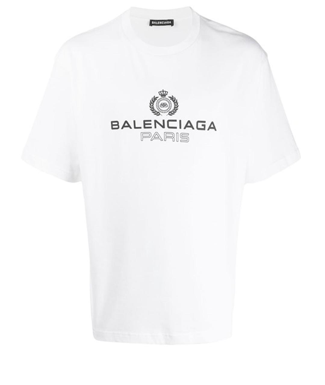 BALENCIAGA Голубая хлопковая футболка, фото 1