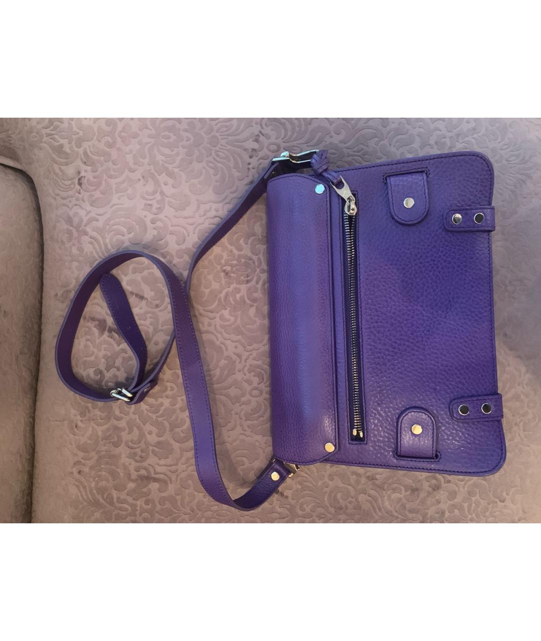 PROENZA SCHOULER Фиолетовая кожаная сумка через плечо, фото 5
