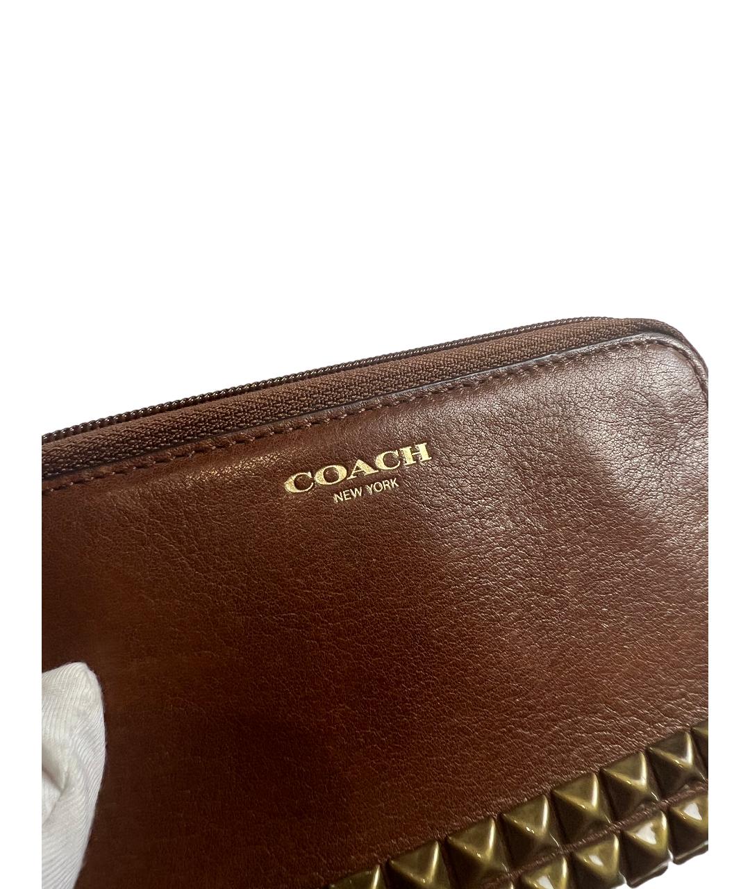 COACH Коричневый кожаный кошелек, фото 2