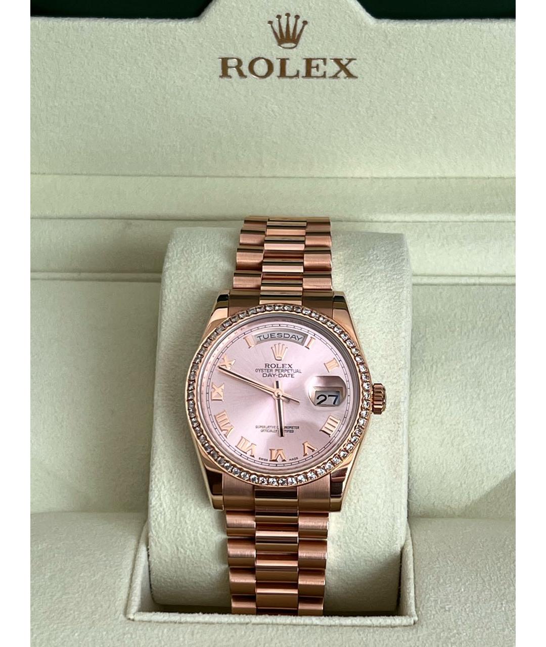 ROLEX Розовые часы из розового золота, фото 9