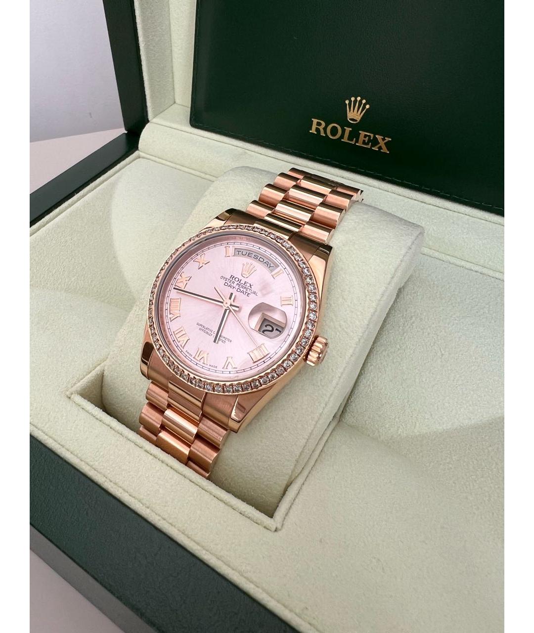 ROLEX Розовые часы из розового золота, фото 6