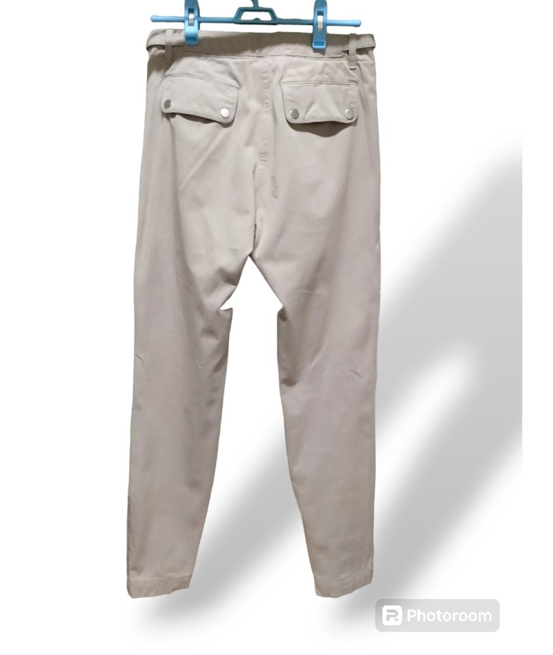 BELSTAFF Бежевые хлопко-эластановые прямые брюки, фото 2