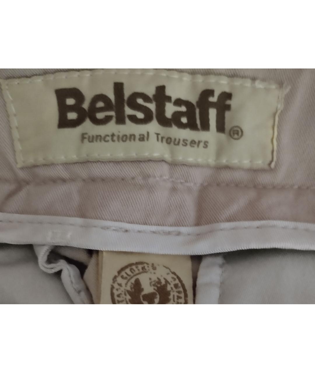 BELSTAFF Бежевые хлопко-эластановые прямые брюки, фото 4