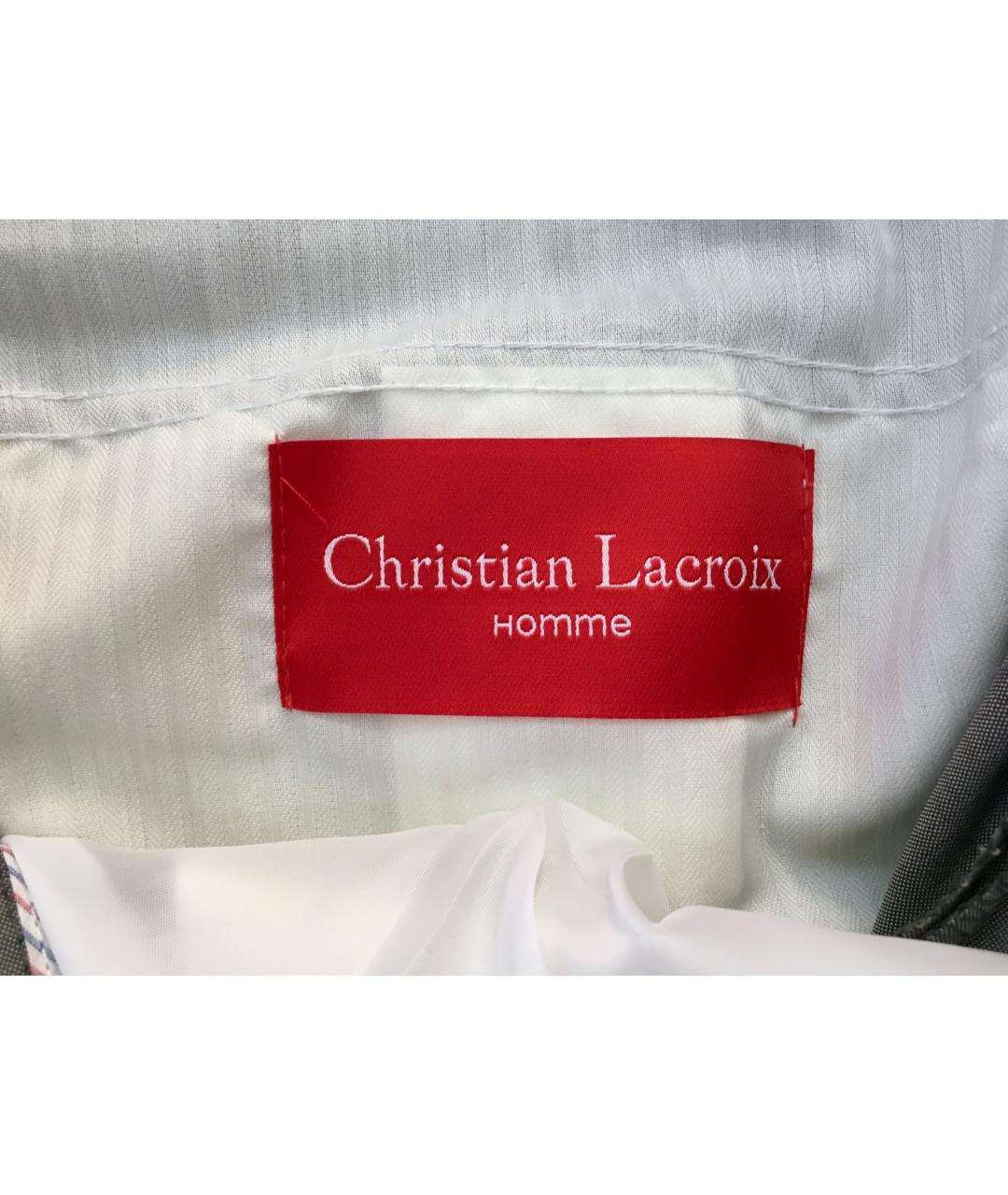 CHRISTIAN LACROIX Серые шерстяные классические брюки, фото 7