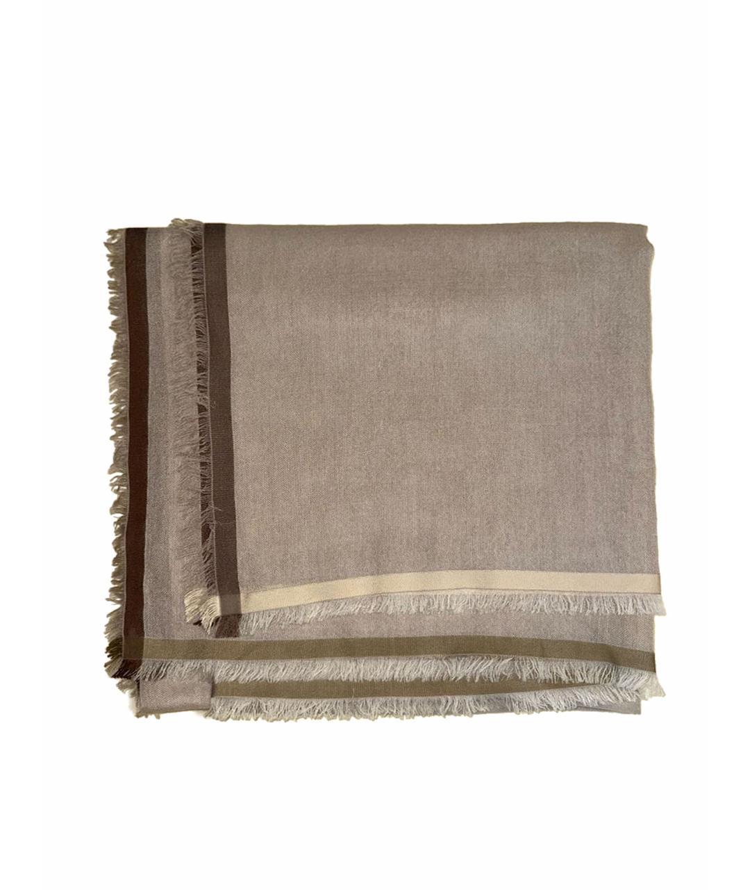 LORO PIANA Бежевый кашемировый платок, фото 1