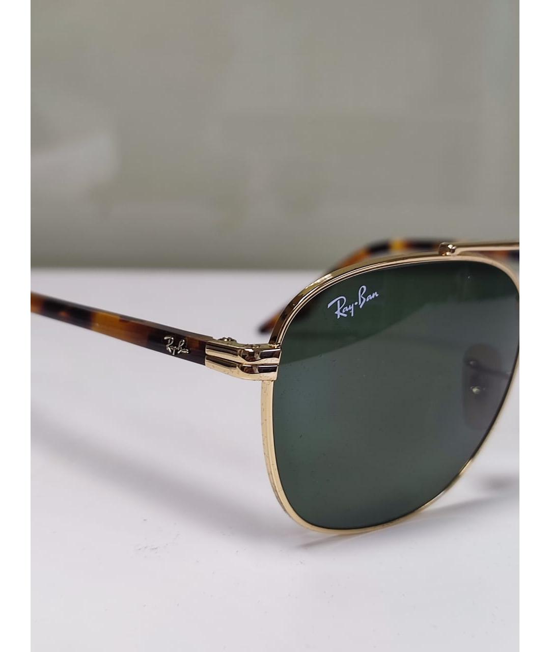 RAY BAN Золотые металлические солнцезащитные очки, фото 3