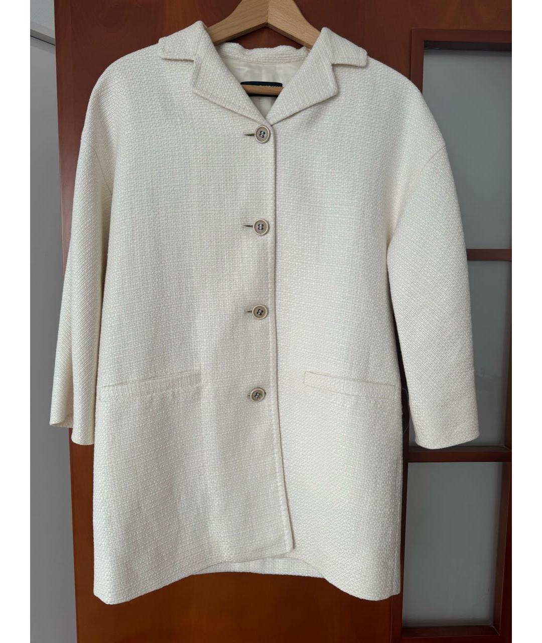 DOLCE&GABBANA Белое льняное пальто, фото 6