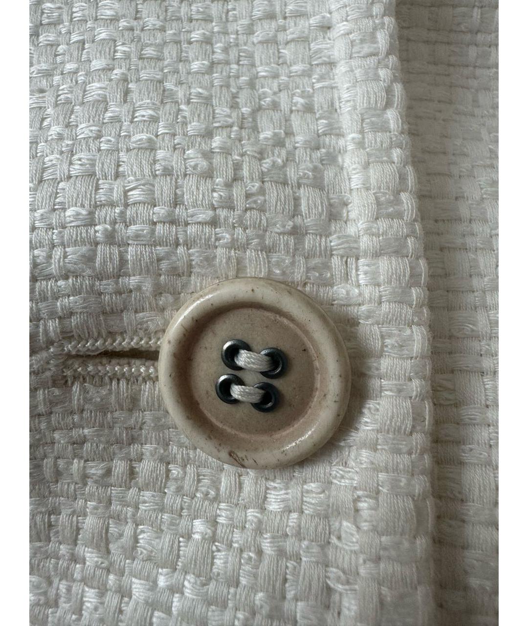 DOLCE&GABBANA Белое льняное пальто, фото 4