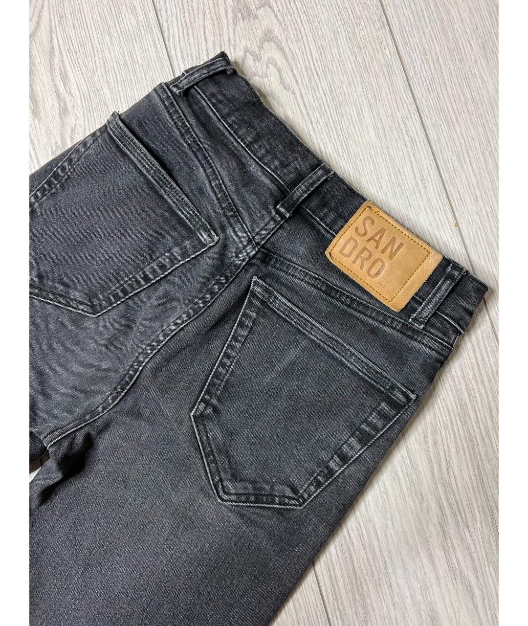 SANDRO Серые хлопко-эластановые джинсы слим, фото 7