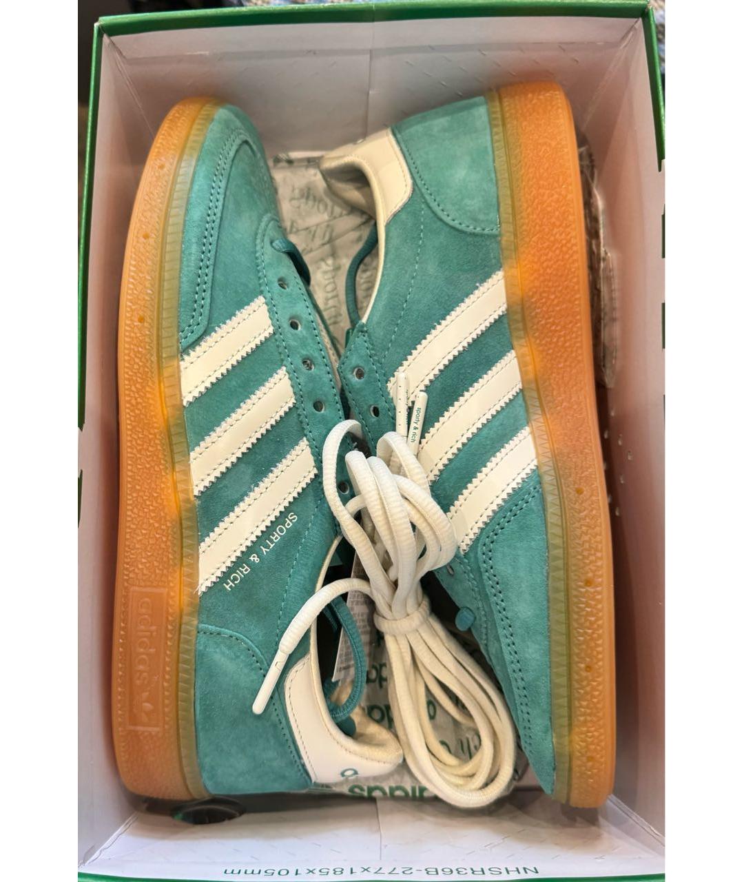 ADIDAS Зеленые замшевые кроссовки, фото 2