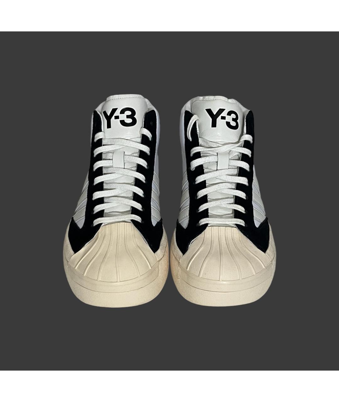 Y-3 Белые кожаные высокие кроссовки / кеды, фото 2