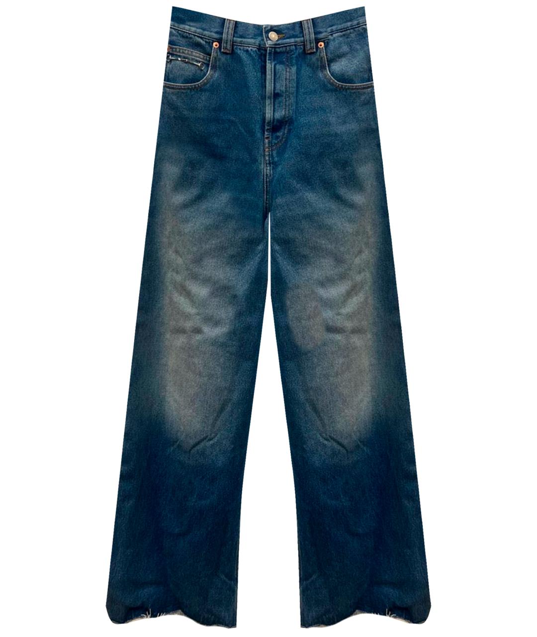 GUCCI Синие хлопковые прямые джинсы, фото 1