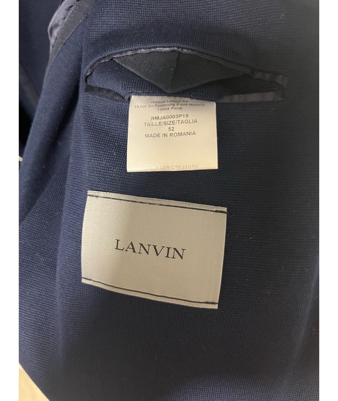 LANVIN Темно-синий хлопковый пиджак, фото 5