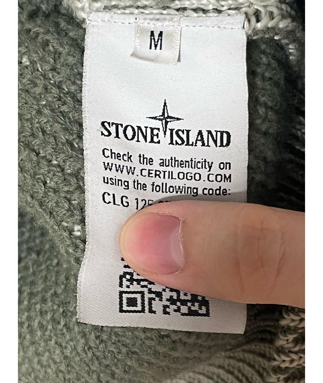 STONE ISLAND Зеленый шерстяной джемпер / свитер, фото 4