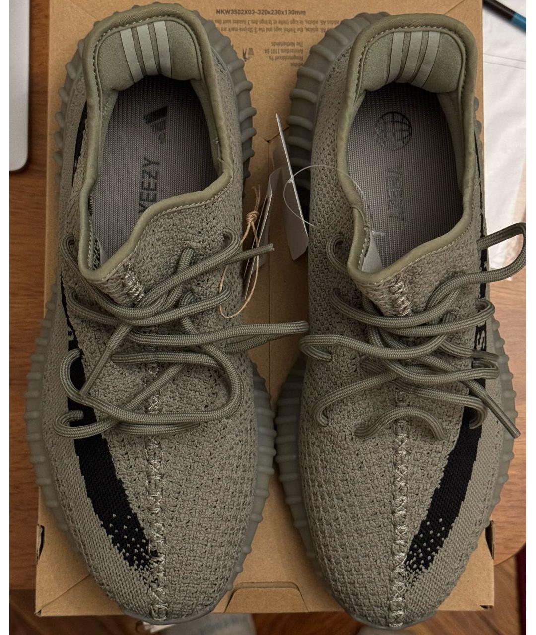 ADIDAS YEEZY Серые текстильные низкие кроссовки / кеды, фото 3