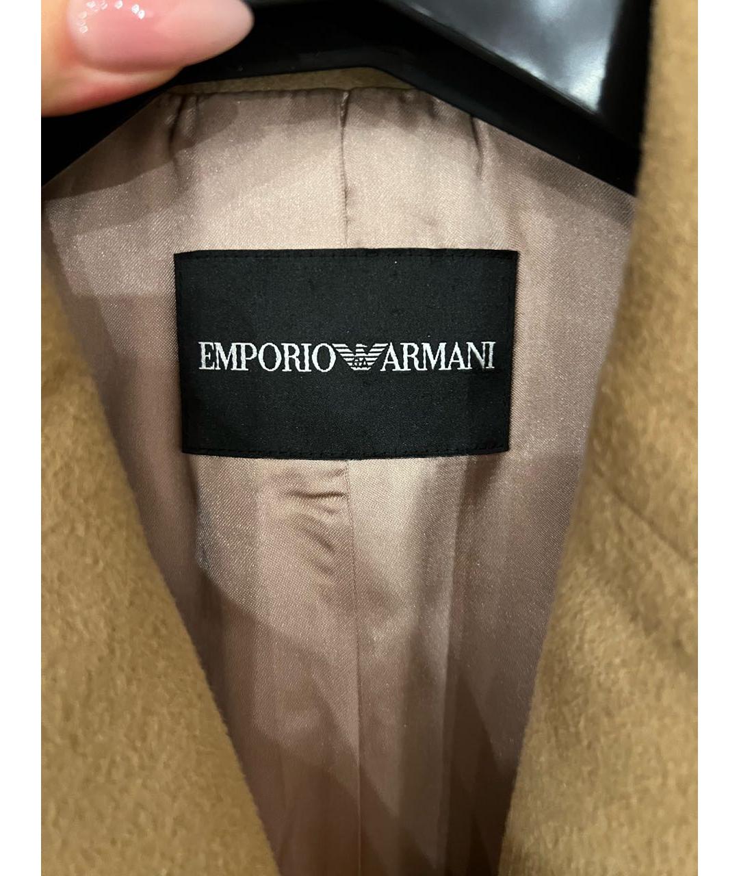 EMPORIO ARMANI Бежевое шерстяное пальто, фото 3