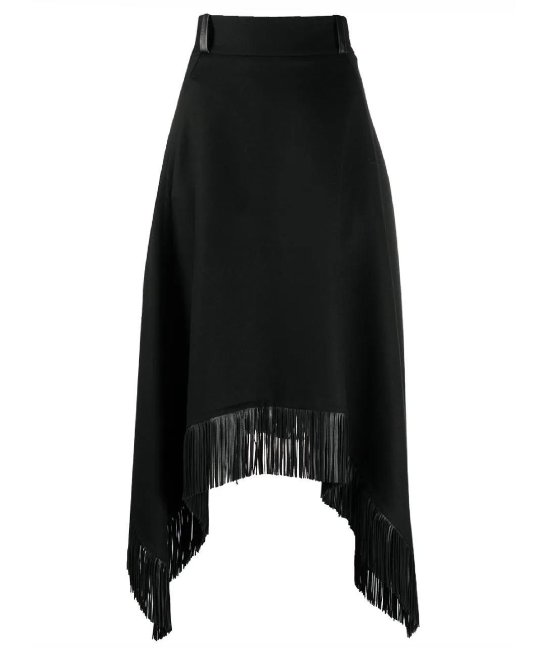 SAINT LAURENT Черная шерстяная юбка макси, фото 1