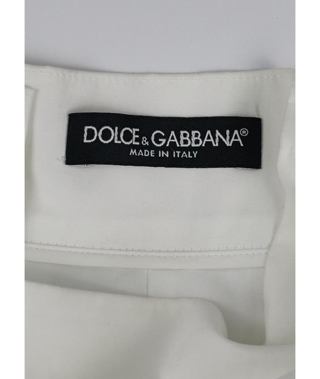 DOLCE&GABBANA Белая хлопковая юбка мини, фото 3