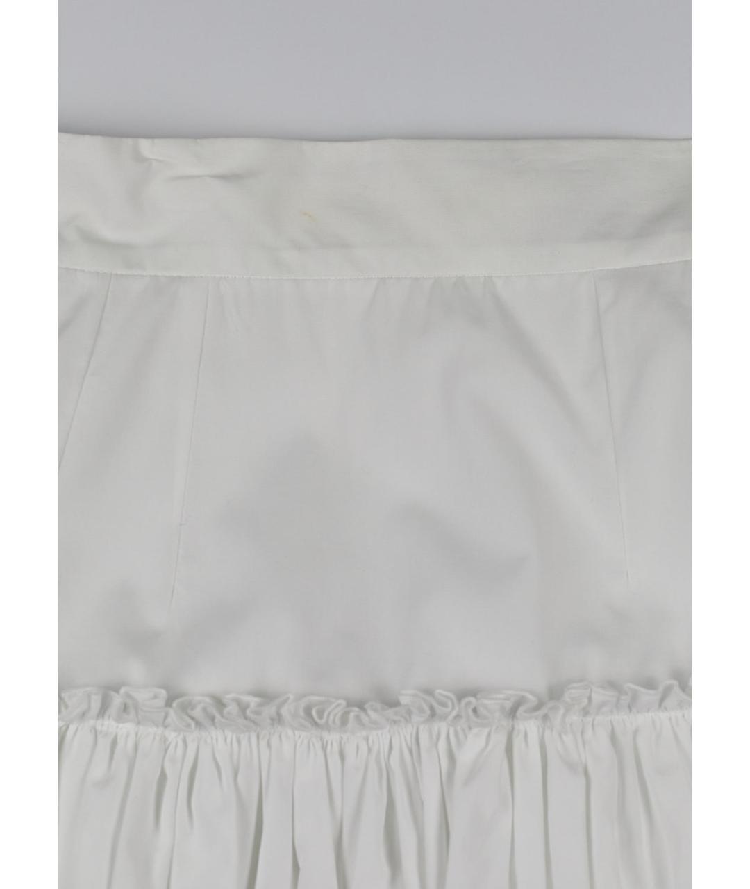 DOLCE&GABBANA Белая хлопковая юбка мини, фото 4