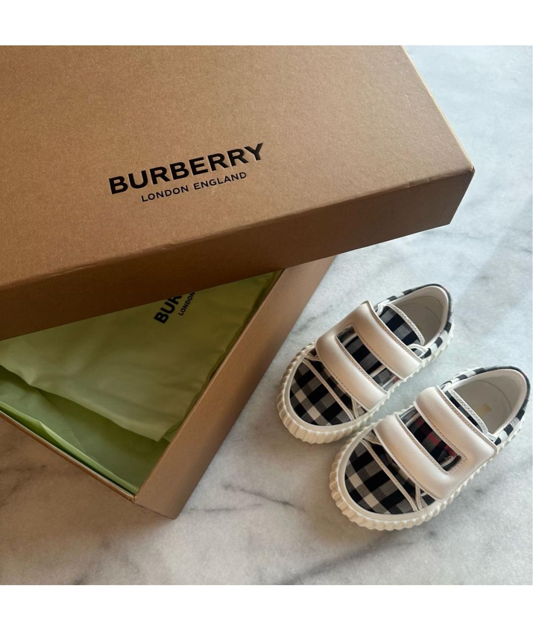 BURBERRY Серые кожаные кеды, фото 6