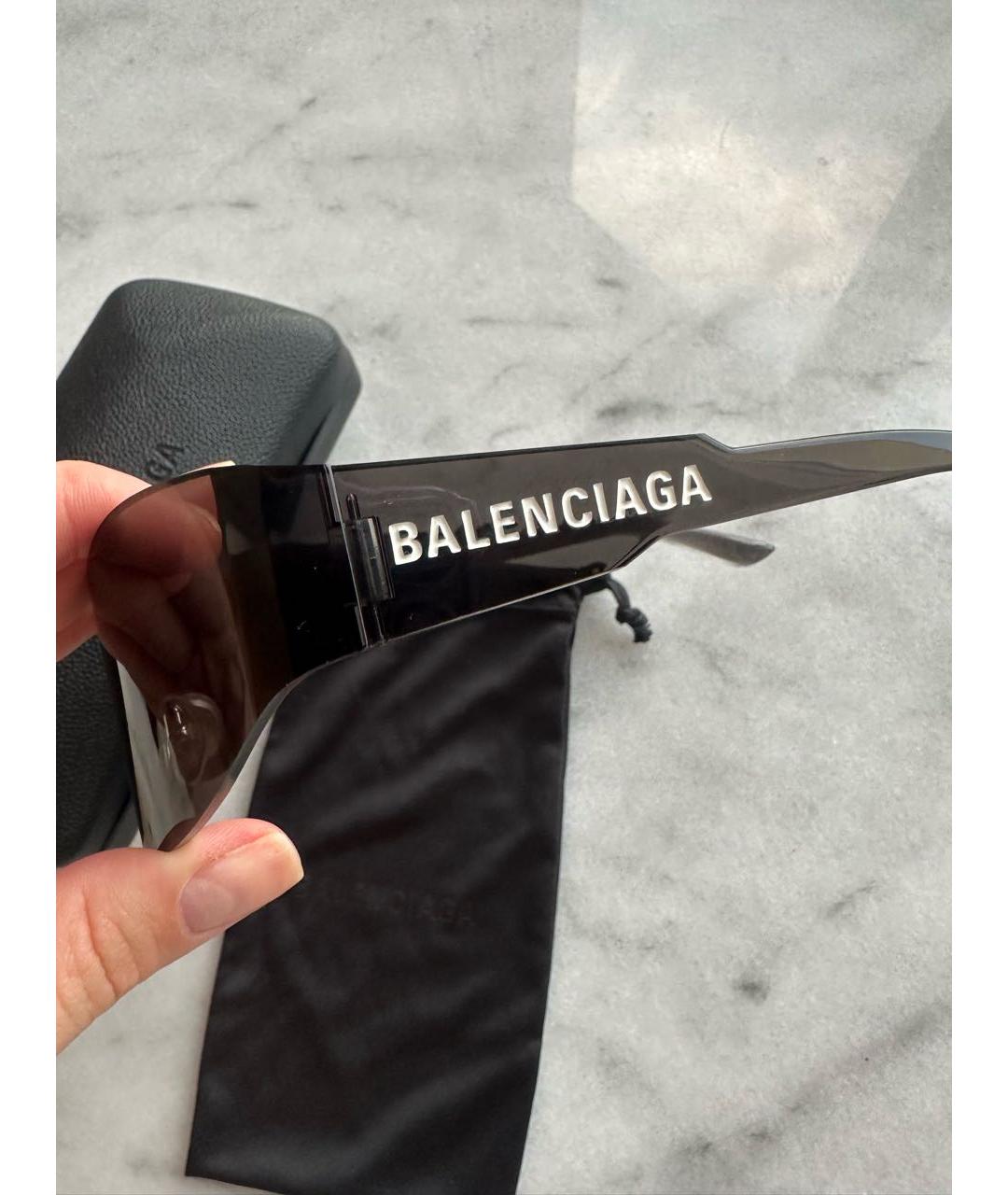 BALENCIAGA Черные пластиковые солнцезащитные очки, фото 6