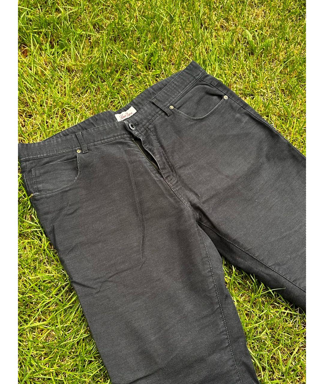 LORO PIANA Черные хлопко-полиэстеровые джинсы, фото 6