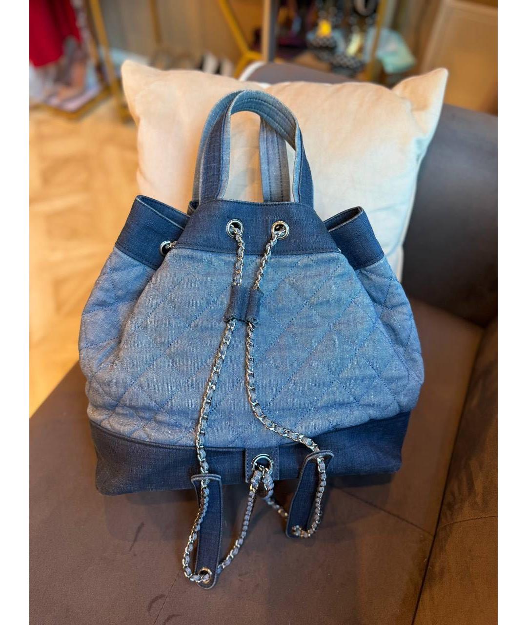 CHANEL Голубой рюкзак, фото 5