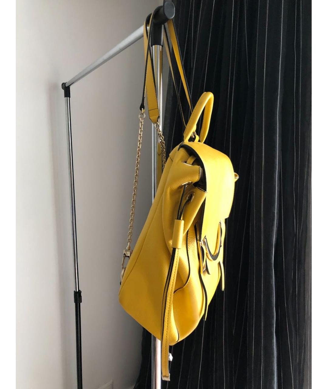COCCINELLE Желтый кожаный рюкзак, фото 3
