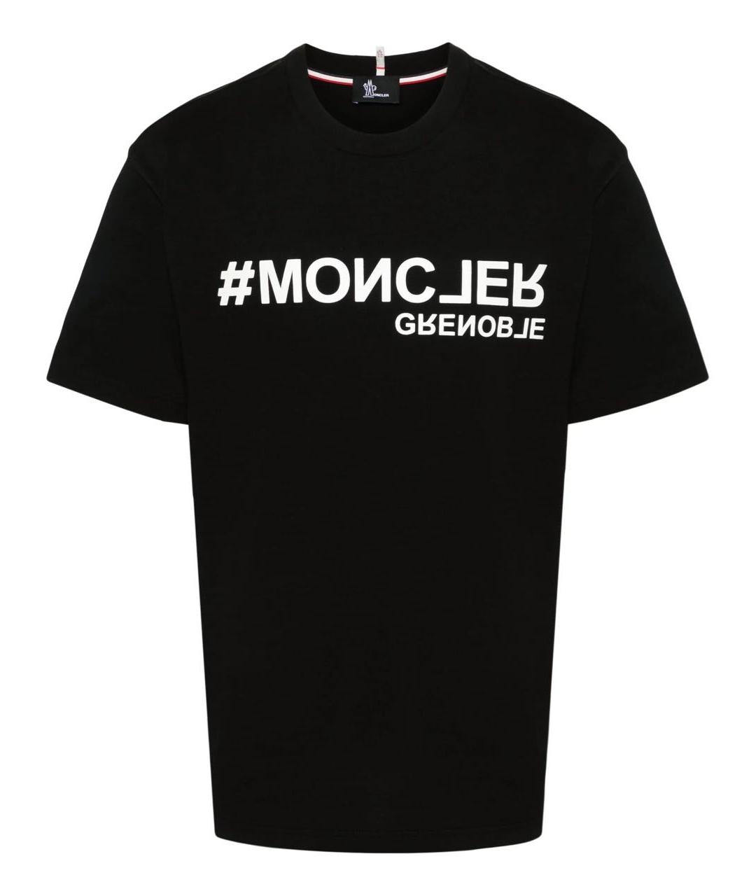 MONCLER GRENOBLE Черная хлопковая футболка, фото 1