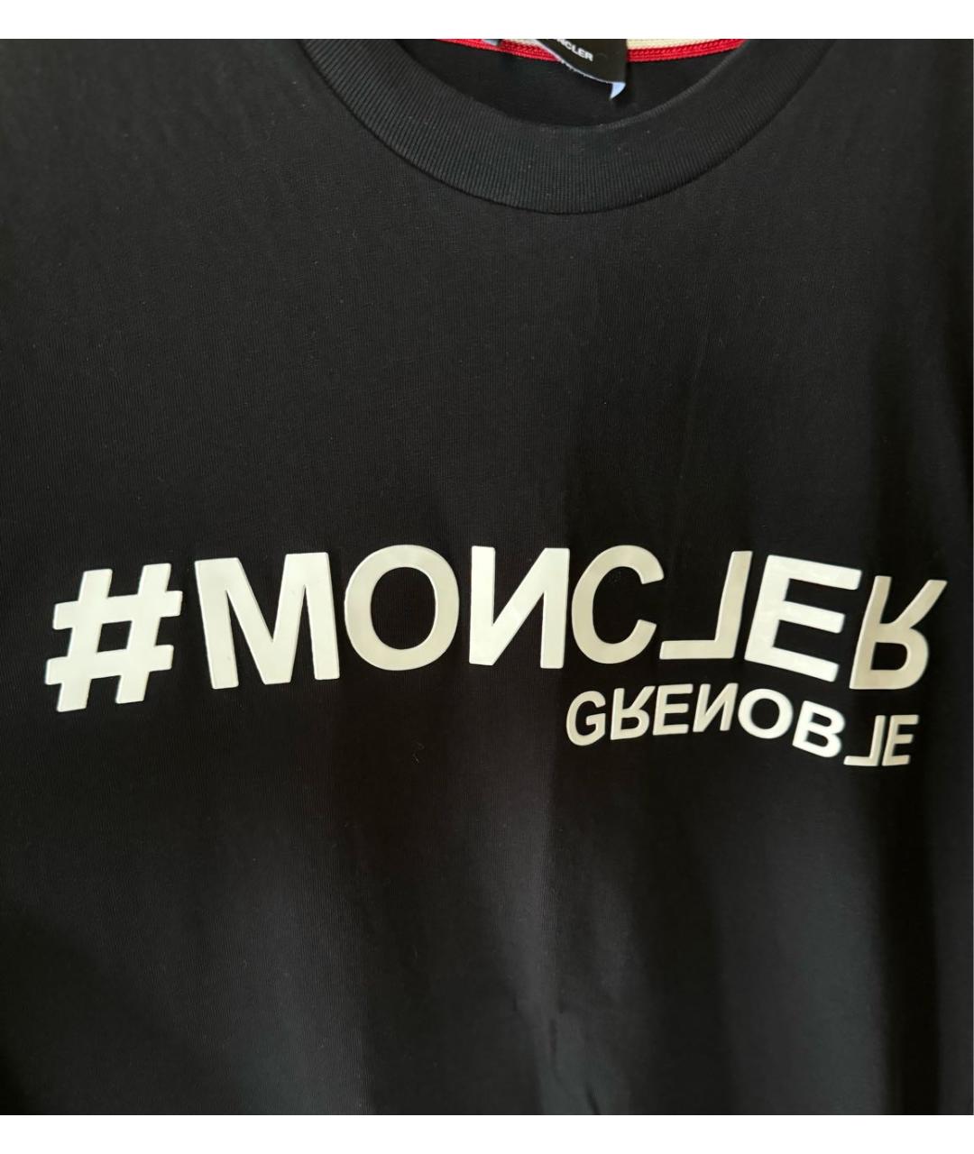 MONCLER GRENOBLE Черная хлопковая футболка, фото 4