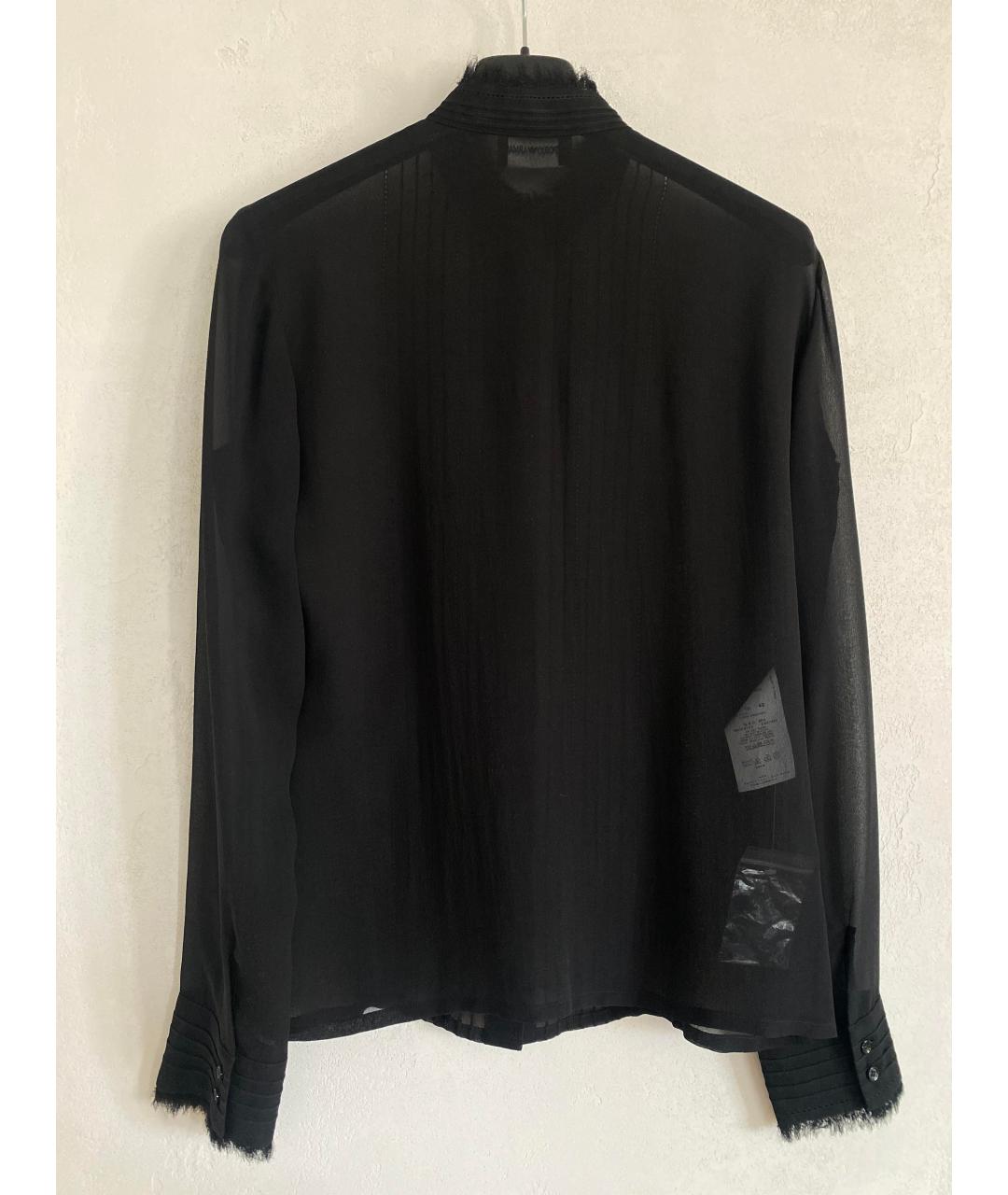 EMPORIO ARMANI Черная шелковая блузы, фото 2