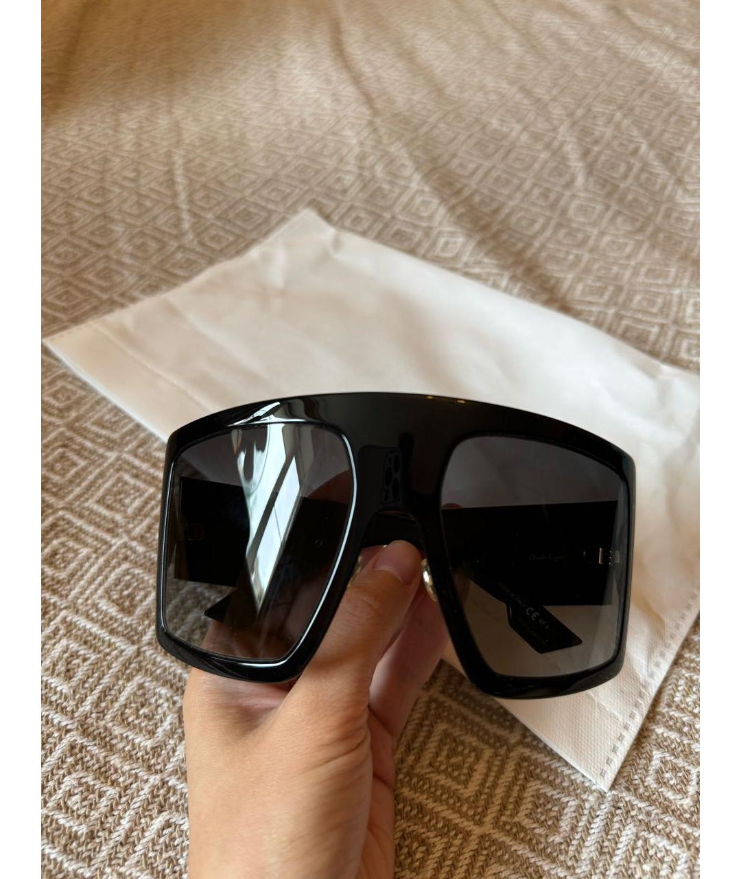 CHRISTIAN DIOR Черные пластиковые солнцезащитные очки, фото 8