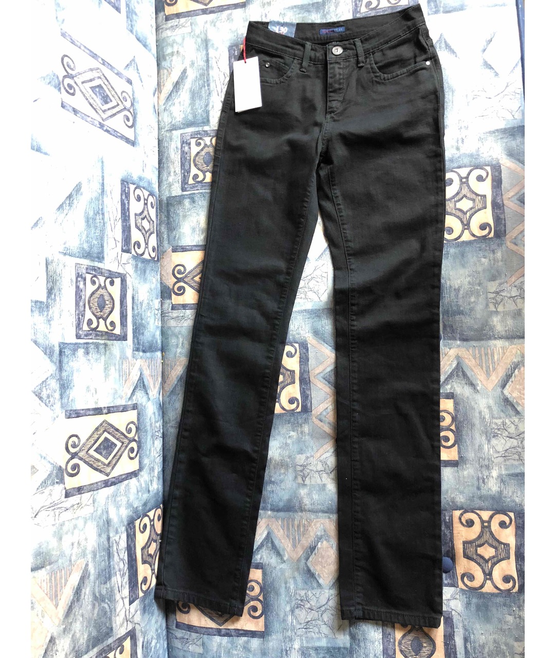 TRUSSARDI Черные хлопко-эластановые прямые джинсы, фото 5