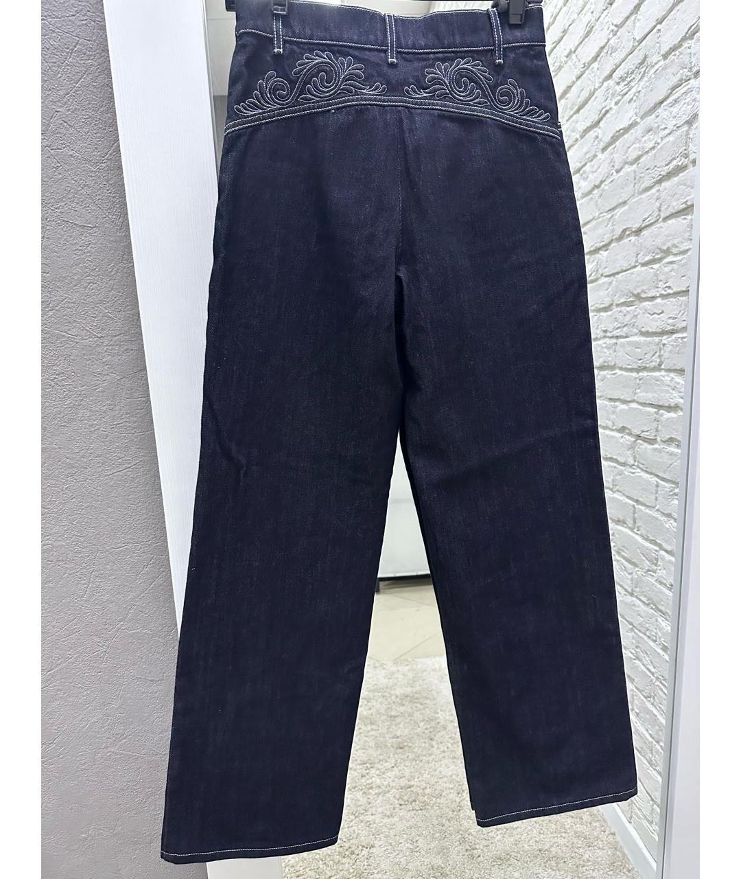 CHANEL Темно-синие хлопковые джинсы клеш, фото 2