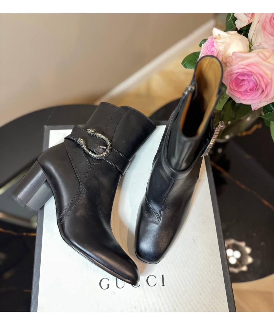 GUCCI Черные кожаные полусапоги, фото 2