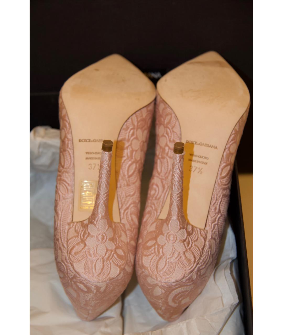 DOLCE&GABBANA Розовые текстильные туфли, фото 5