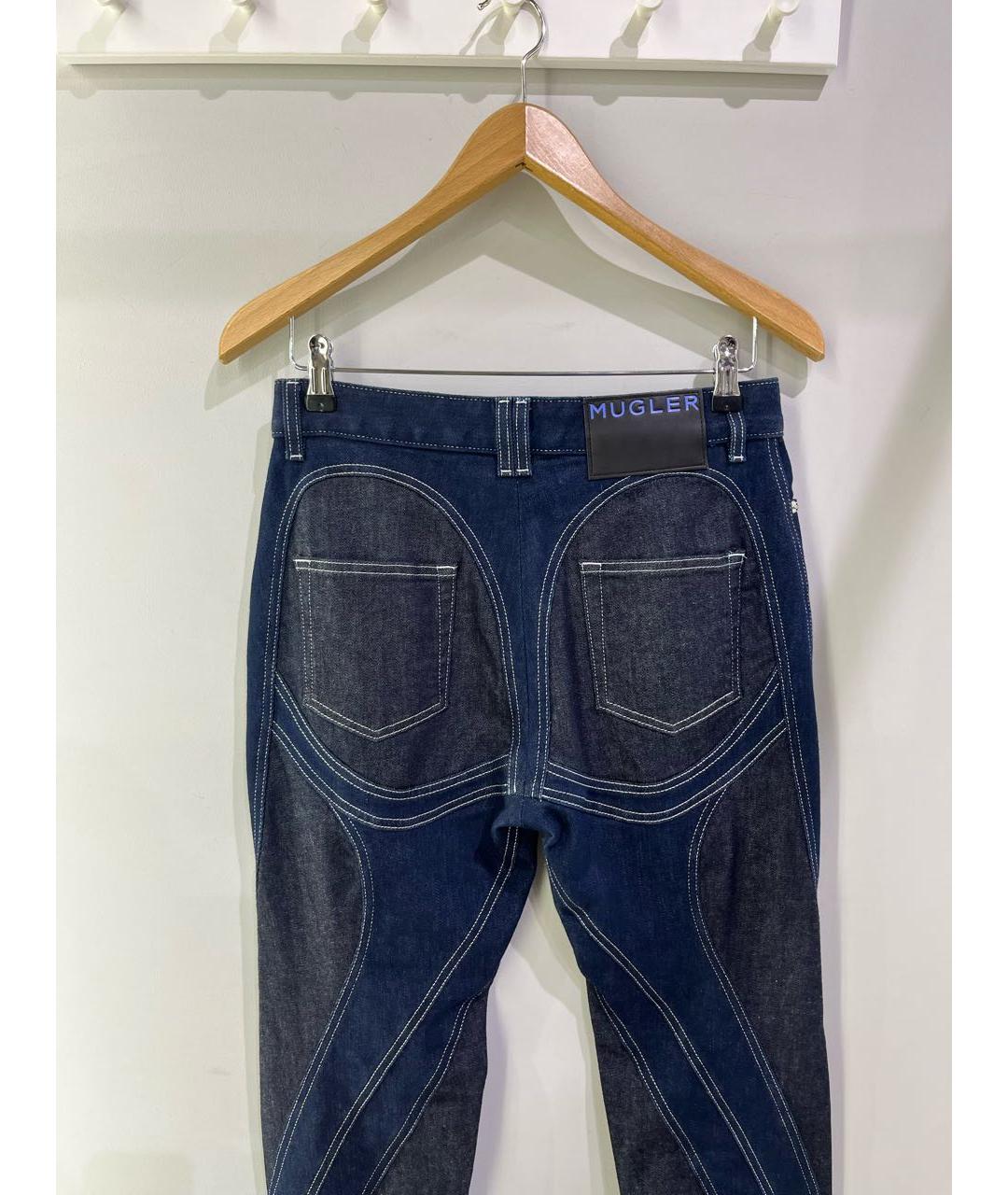 MUGLER Темно-синие прямые джинсы, фото 4