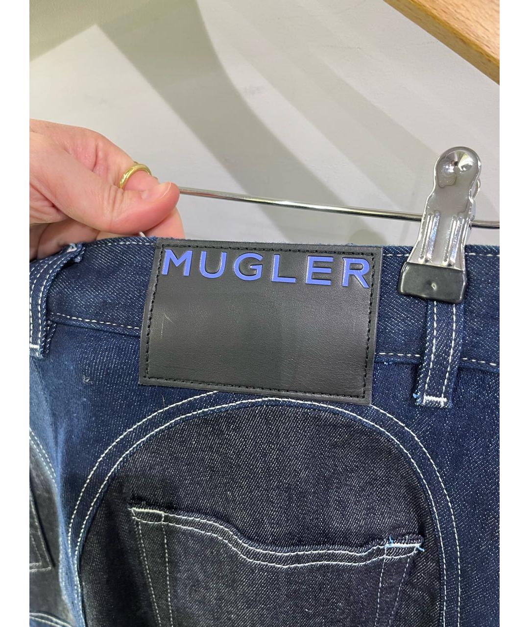 MUGLER Темно-синие прямые джинсы, фото 6
