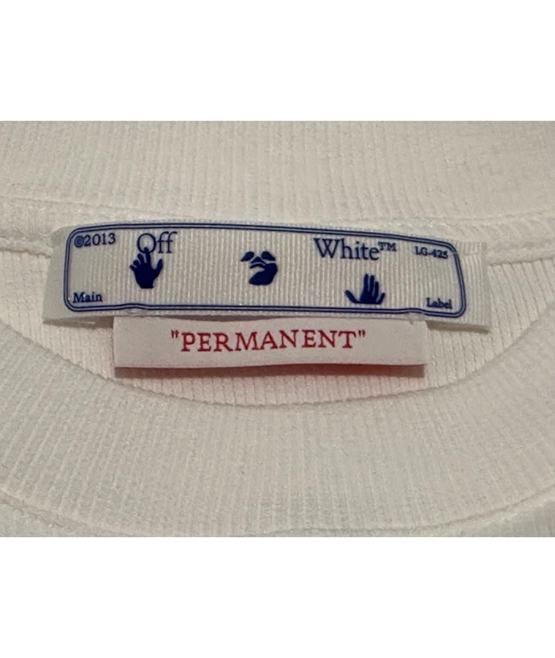 OFF-WHITE Белая хлопковая футболка, фото 6