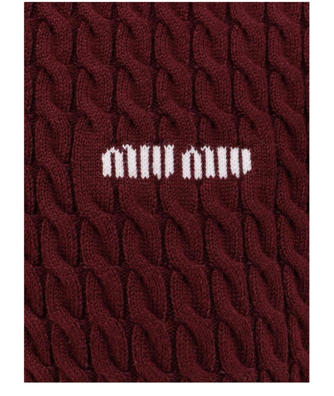 MIU MIU Бордовый хлопковый джемпер / свитер, фото 3