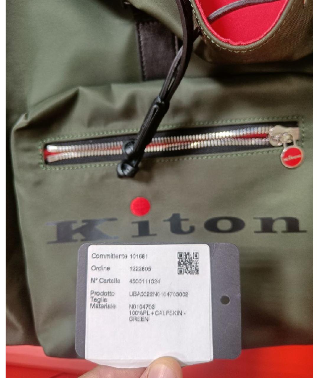 KITON Хаки рюкзак, фото 6
